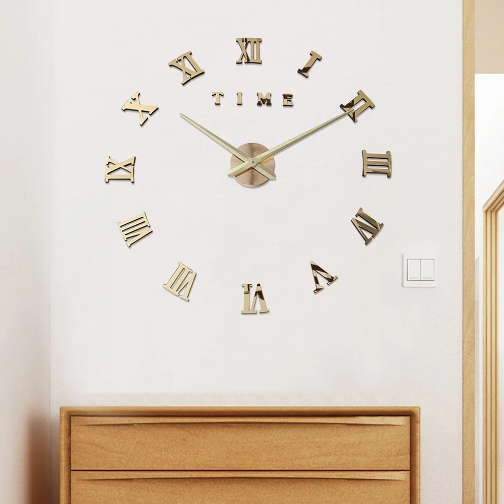 Современный дизайн кварцевые часы модные часы зеркальные наклейки diy Декор для гостиной Новое поступление 3d настоящие большие настенные часы