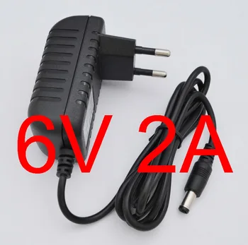 

100PCS High quality DC 6V 2A IC program AC 100V-240V Converter Switching power adapter 2000mA Supply EU Plug DC 5.5mm x 2.1mm