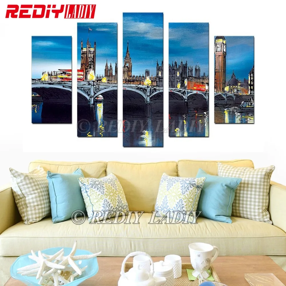 

REDIY LADIY Diamond Painting Triptych Diamond Embroidery Crystal Modular Picture London Bus Wall Art Multi Picture Home Decor