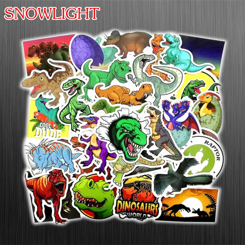 50PCS Jurassic World Dinosaur Stickers Toys For Children Animal  Sticker For Decal Decoration DIY Laptop Skateboard Guitar