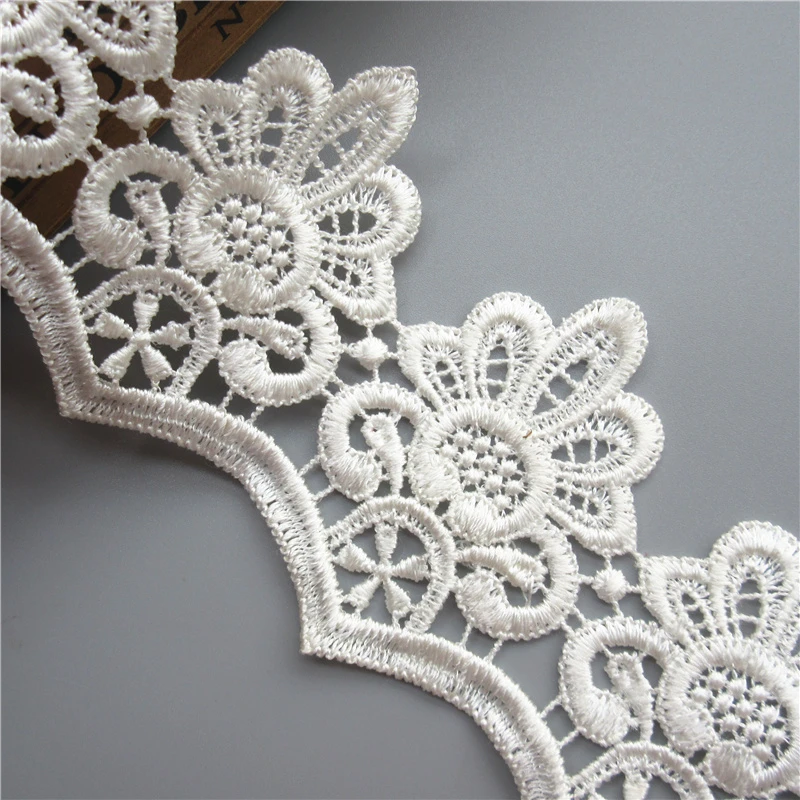 Flower Embroidered Trim Lace Ribbon DIY Hollow Wedding Sewing Appliqu Craft U9N6