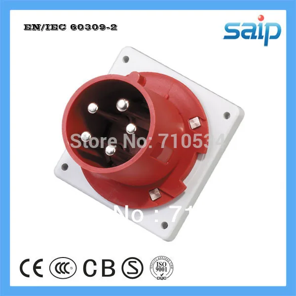 

CEE/ IEC International Standard IP44 Wall Panel Mounted Industrial Electrical Plug with 400V, 63A, 5P