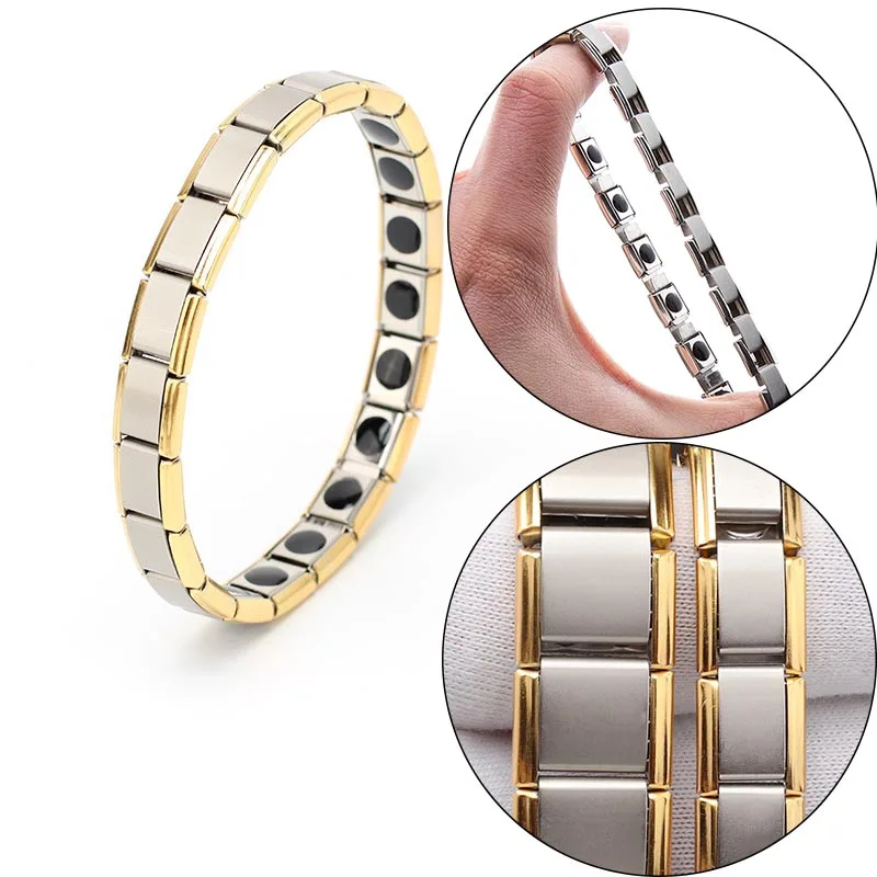 New Stainless Steel Therapy Bracelet for Women Men Health Care