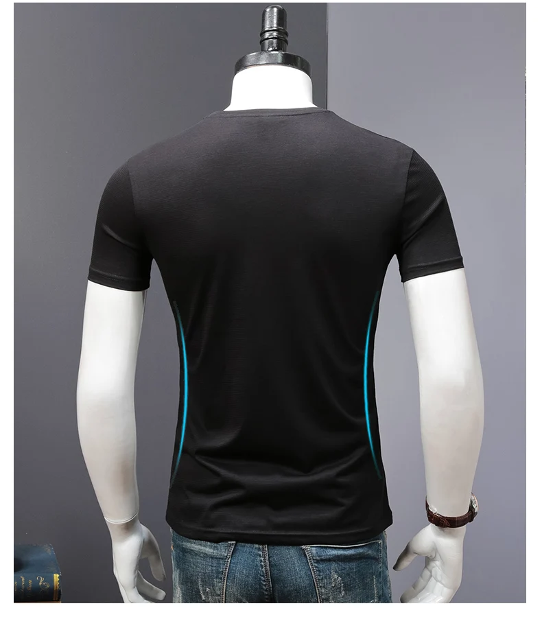 t shirts for men Plain black White tshirt Mercerized Cotton fashion brand t shirt men Casual Short Sleeves Cool T-shirt Men (12)