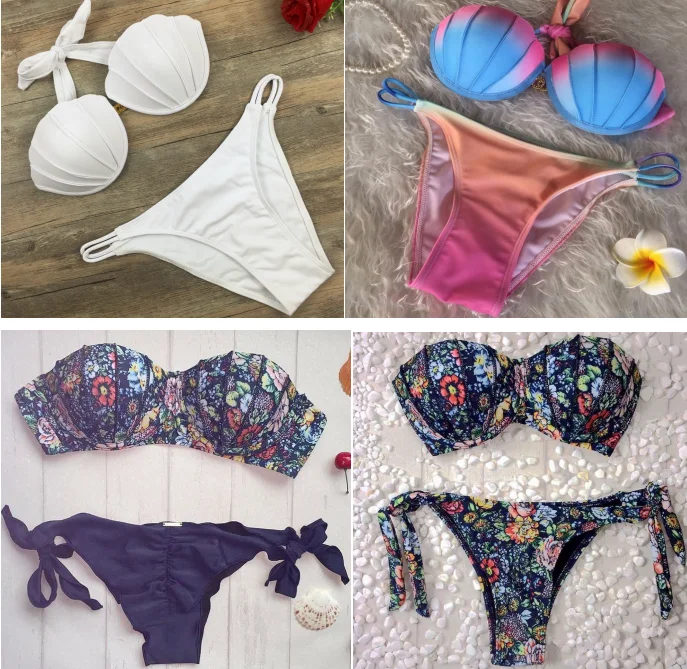 

2016 New Women Pure Color Sexy Bikini Elastic Small Fresh Bikini Swimwear Bandage Bikini Beach Swimwear Brazilian Bikini