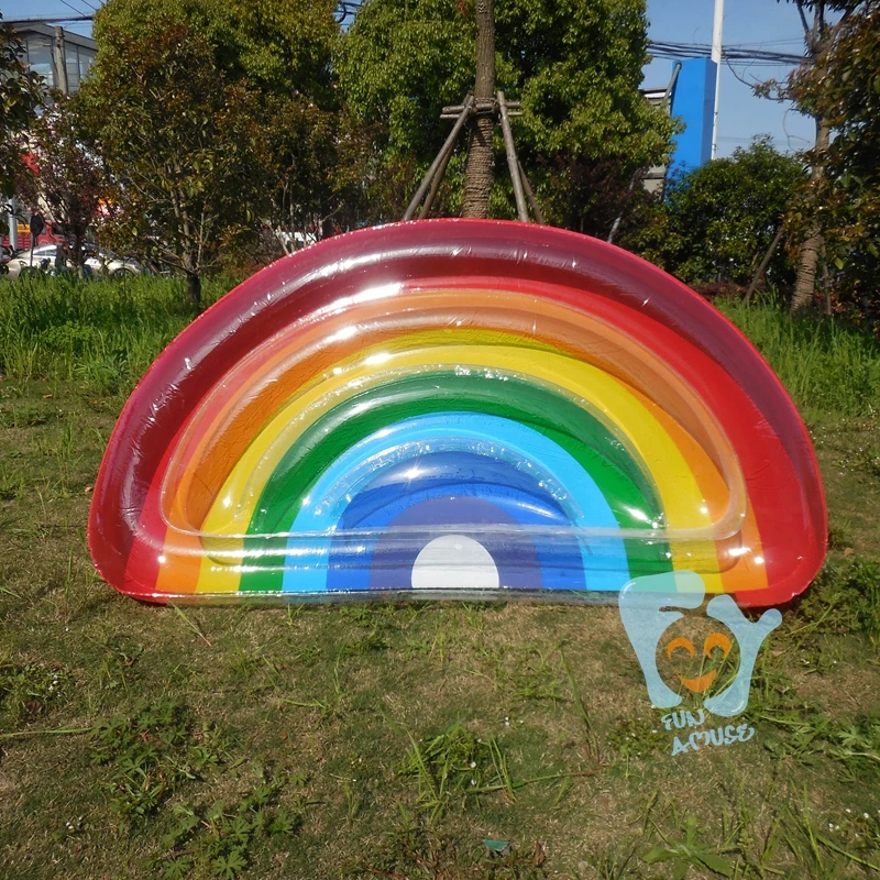 buy Inflatable Rainbow Pool Float Mattress Pool Fun Water Beach Toys Boia Piscina Air Bed