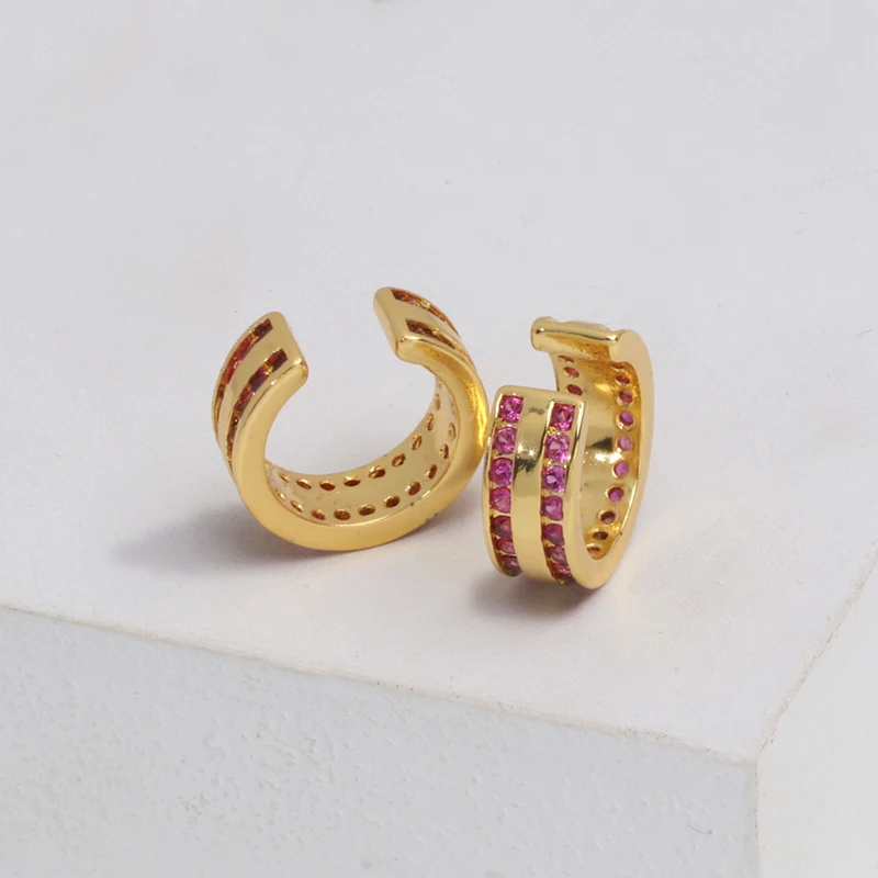 AOTEMAN маленькие серьги-кольца кубический циркон пирсинг круглые серьги-клипсы для женщин Горячие сережки клип круг цвет золотой серьги