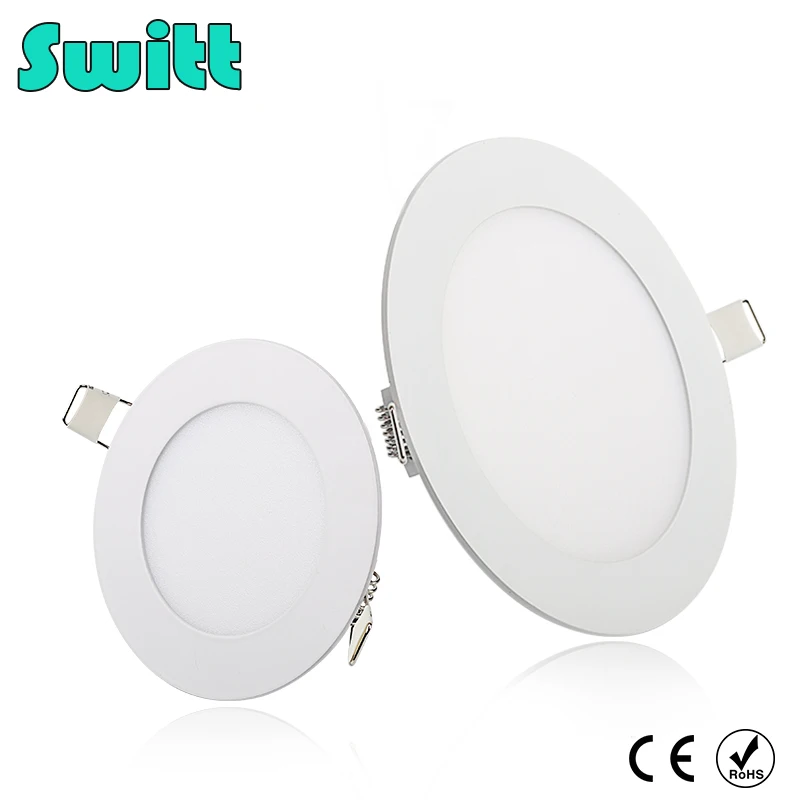 Switt Ultra Thin Led Panel Downlight 3w 4w 6w 9w 12w 15w 18w LED Ceiling Recessed Light AC85-265V SMD2835 | Лампы и освещение