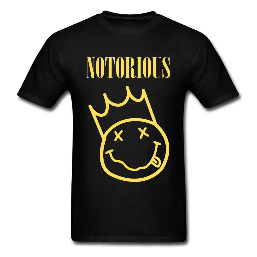 Round Neck Notorious B.I.G. Yellow 6454 100% Cotton Adult T-shirts Printed Short Sleeve Tops & Tees Retro Europe Clothing Shirt Notorious B.I.G. Yellow 6454 black