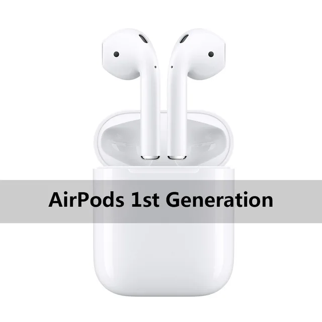 Оригинальные беспроводные наушники Apple AirPods 1st с Bluetooth, стереонаушники для iPhone Xs Max 7 8 Plus, iPad Mac, Apple Watch - Цвет: AirPods 1st