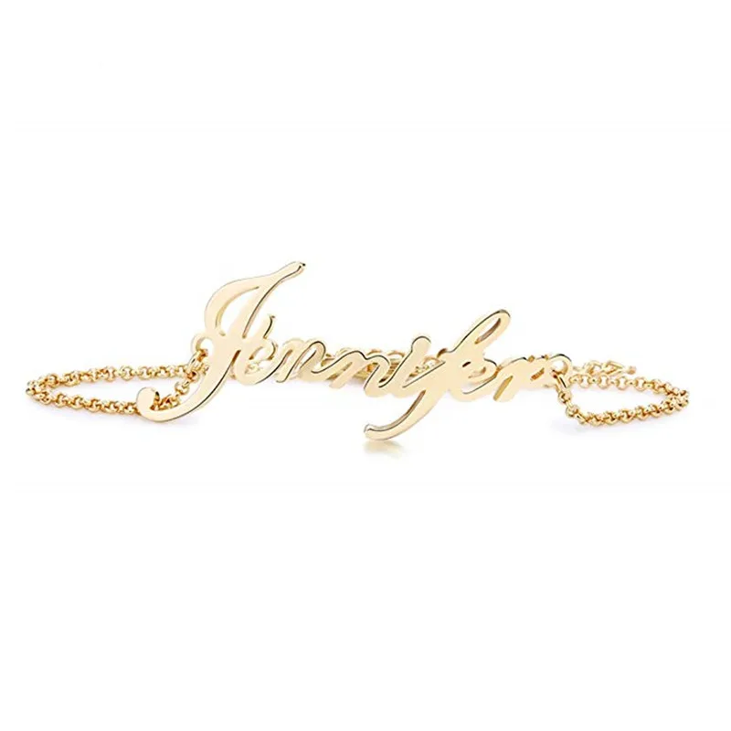 

2019 High Quality Gold Silver Custom Name Bracelet for Women Girl Lover Length Adjustable Bracelets Bangle Special Jewelry Gift