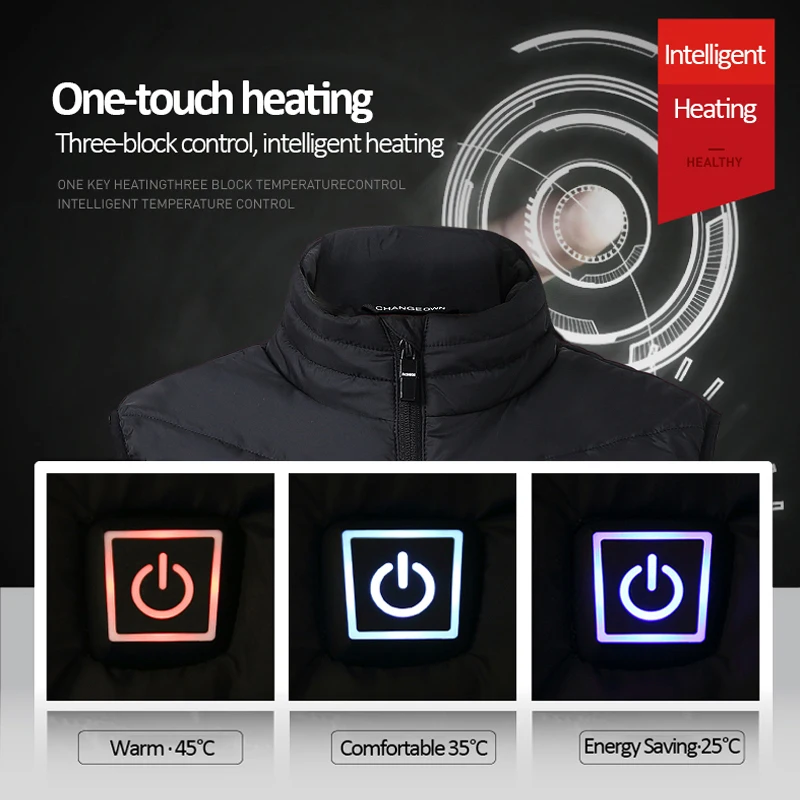  3 Colors Men Electric Heating Vest Camouflage Winter Thermal Warm Heated Camouflage Jacket Fishing 