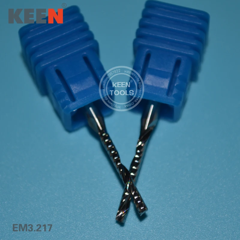 

EM3.217mm One Flute Spiral PVC Cutting/CNC Acrylic Router Bits/Solid Carbide Milling Tools