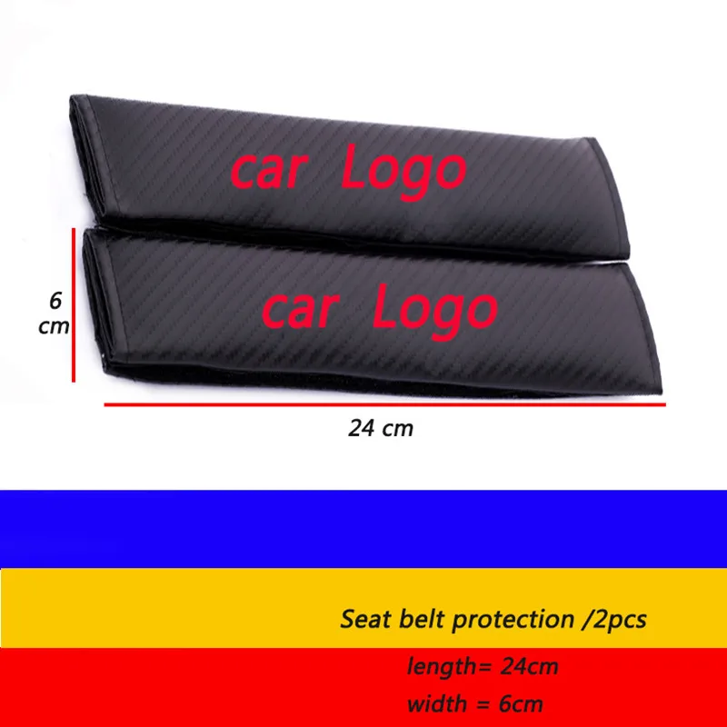

2Pcs Carbon Fiber Shoulder Belt Safety for Smart Alfa MINI ABARTH TRD SAAB LADA Seatbelt Cover Styling Accessories