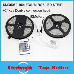 10 м 5050 SMD RGB светодиодный гибкий водонепроницаемый 30 светодиодный s/M SMD полосы + 24 клавиши ИК пульт дистанционного управления