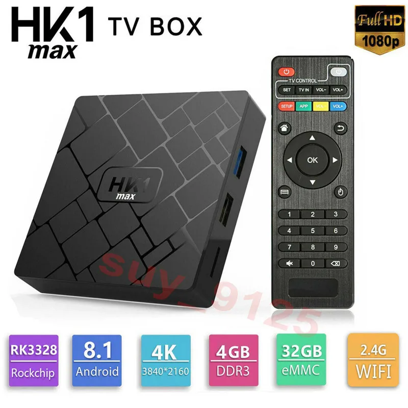 HK1MAX Android 8.1.0 4G плюс 32G ТВ коробка 4 ядра 4 K Ultra high definition 3D Wi-Fi BT4.0 Media Player Neu ЕС Plug