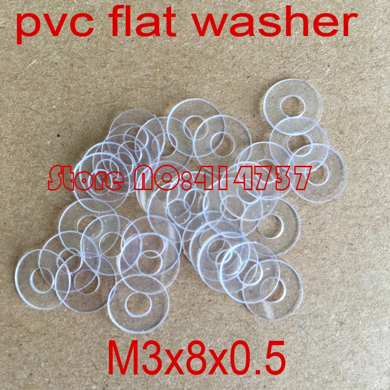 

500pcs/lot M3*8*0.5 M3 plastic pvc flat washer gasket