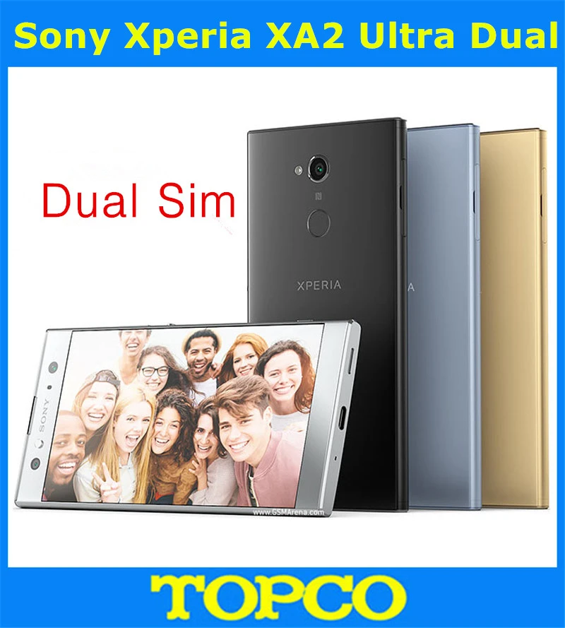 Sony Xperia XA2 Ultra Dual H4233,, разблокированный, GSM LTE, Android, четыре ядра, 6,0 дюймов, две sim-карты, 23 МП и две 16 МП ram, 4 Гб rom, 64 ГБ