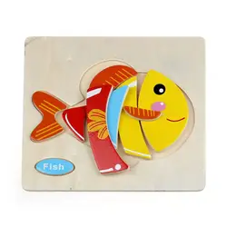 Современные деревянные милые рыба головоломки Обучающие Развивающие детские игрушки детям Обучение оптовая продажа