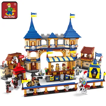 

AUSINI Knights castle series Building Blocks set Kids 3D blocks Educational model building toys hobbies for children 27908