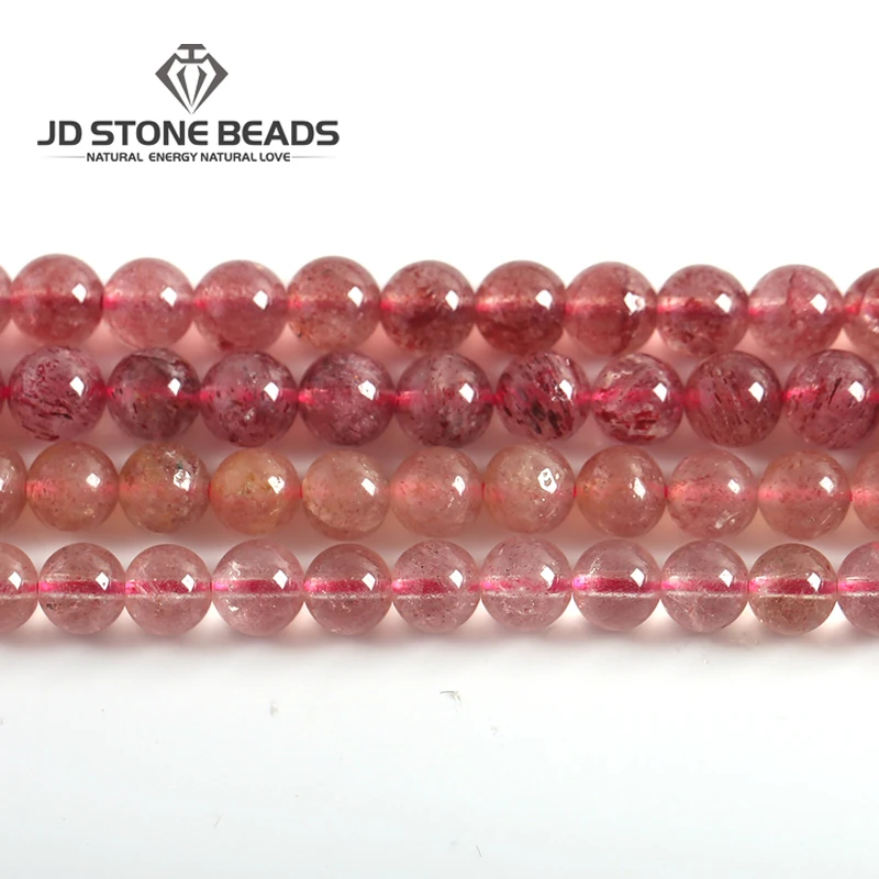 

Natural Strawberry Crystal Amethyst Brazil Ice Strawberry Quartz Beads Size 4-14mm For Jewelry Making Hot Sale Diy Charm Beads