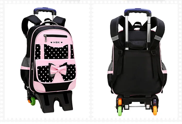 Детские школьные сумки, детская дорожная сумка на колесиках, школьный рюкзак на колесиках, рюкзак для девочек, детская сумка для книг, 3 колеса, школьный рюкзак