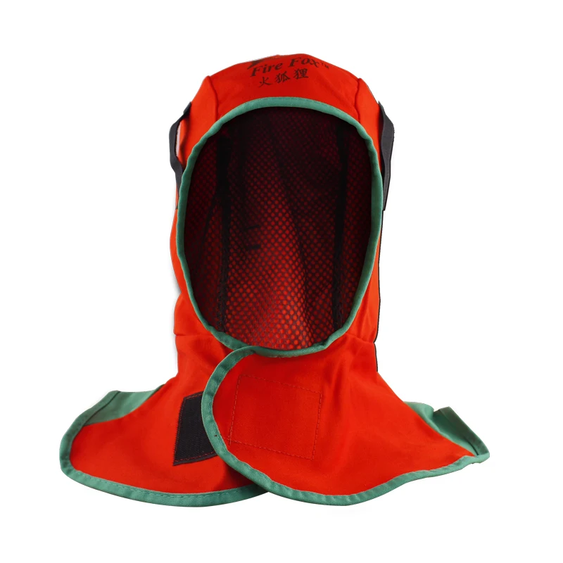 welder cap, Fire fox red flame retardant cloth cap Welding Hood, thin