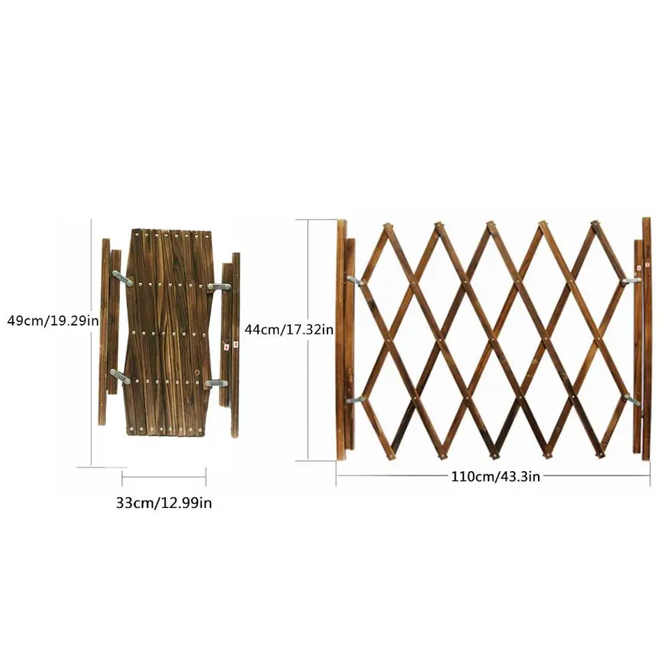 Carbonized Pet Gate Dog Fence Retractable Folding Cat Pet Dog