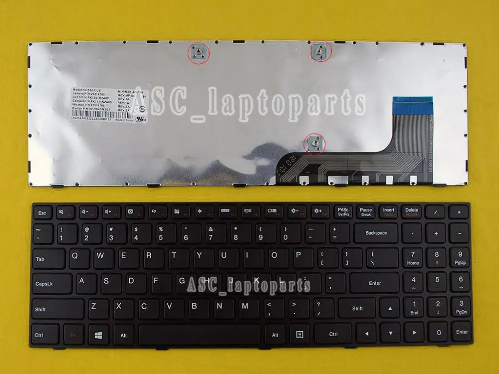 Новая клавиатура US QWERTY для LENOVO Ideapad 100 15 100-15IBY 100-15IB B50-10 NSK-BR0SN 25214785 PK130TH2A00 Lapotp BlackF |