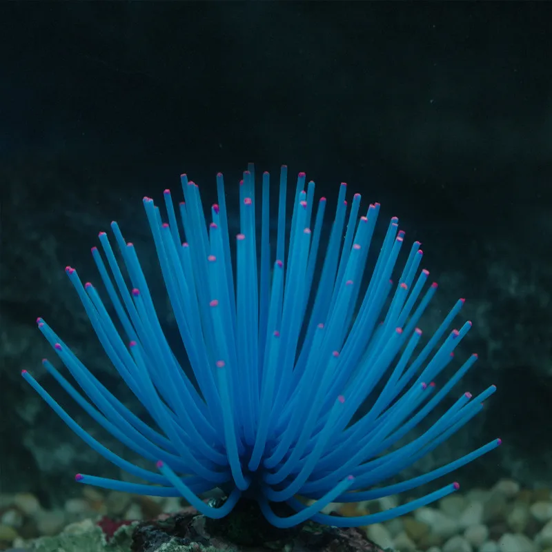Искусственный аквариум, искусственный Коралл, растения, подводный аквариум, силиконовая имитация, акватический морской анемон, украшение, аксессуар - Цвет: BL