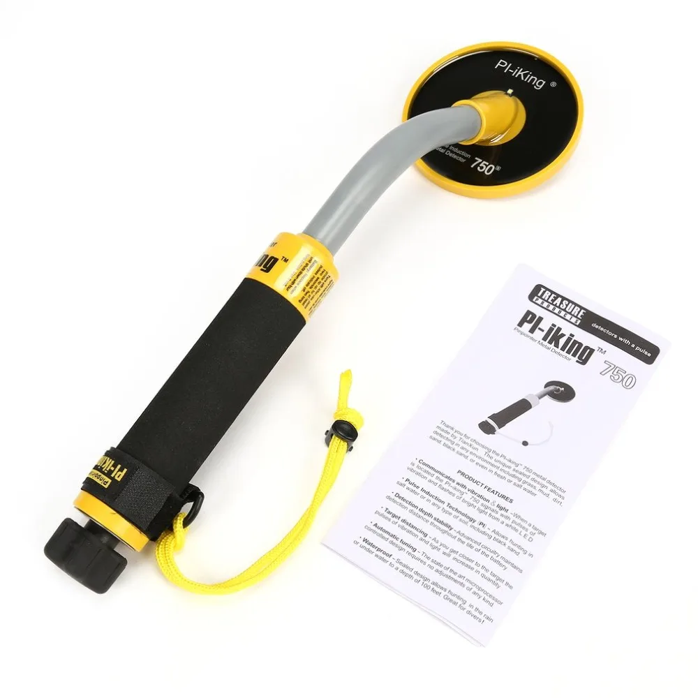 

Newest PI-750 Handheld Pulse Induction Underwater Waterproof Metal Detector Gold Coin Treasure Search Vibration Light Alarm