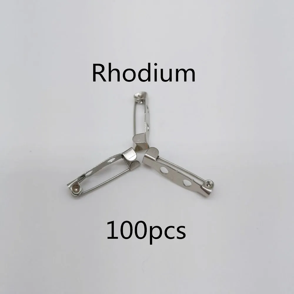50 шт. 1,5/2/2,5/3/3,5 см цвет серебристый, Золотой английские булавки брошь DIY ювелирных изделий для изготовления ювелирных изделий ювелирные изделия аксессуары - Цвет: Rhodium(100pcs)