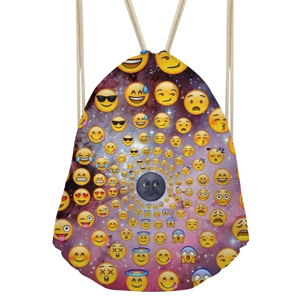 

Casual Women 3D Smiley Emoji Face Printing School Bags Students Smile Travel Drawstring Backbags for Teenage Girls Bagpack
