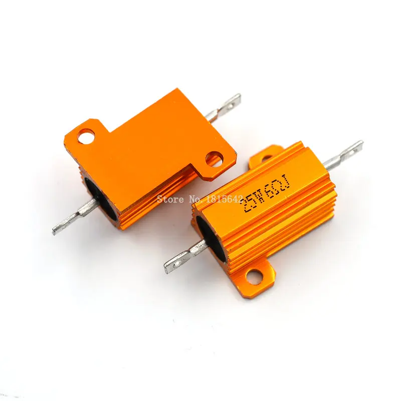 RX24 25 Вт 6R 6RJ мощный металлический корпус алюминиевый Золотой резистор 6 Ом