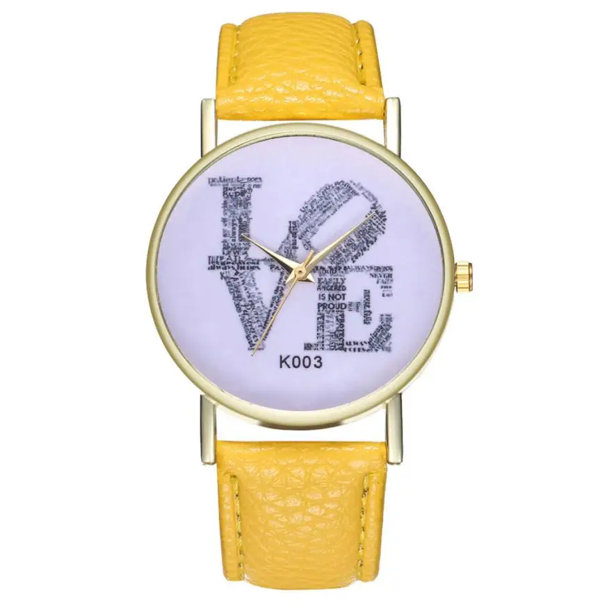 Темперамент повседневные часы Простой сувенир день рождения женские наручные часы подарки студенческие красивые унисекс Женские кварцевые часы# D - Цвет: yellow