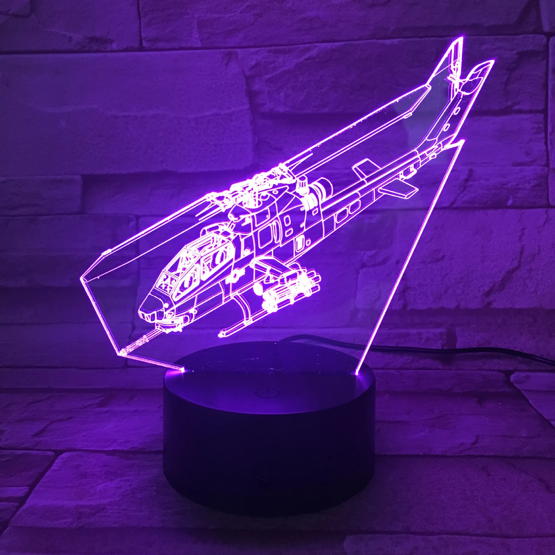 

New Helicopter 3d Light Remote Audio Illusion Table Lamps 7 color change desk lamp Lamparas De Mesa 3d Night light