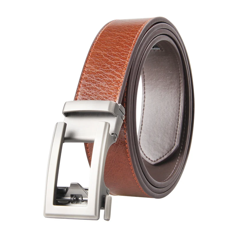 

Belt Men's Leather Brown Automatic Buckle Men's Trend Youth Leather Personality Simple Business High Quality Men Belts