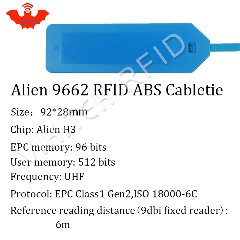 UHF RFID Метка ABS кабельные стяжки Alien 9662 EPC6C 915 МГц 868 860 960 м Higgs3 10 шт. Бесплатная