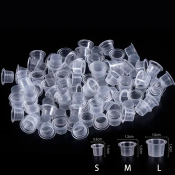 

Wholesale 1000pcs Tattoo Ink Ring Microblading Pigment Glue Holder Supplies Disposable Plastic Material Tattoo Ink Cup Accessory