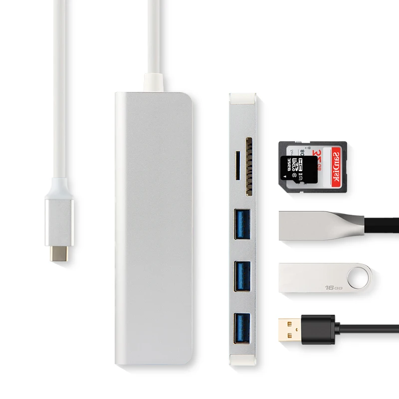 5 в 1 Type C концентратор Мульти USB адаптер 3 0 порт SD/TF кард ридер для Huawei MediaPad M5 8 4 Pro 10
