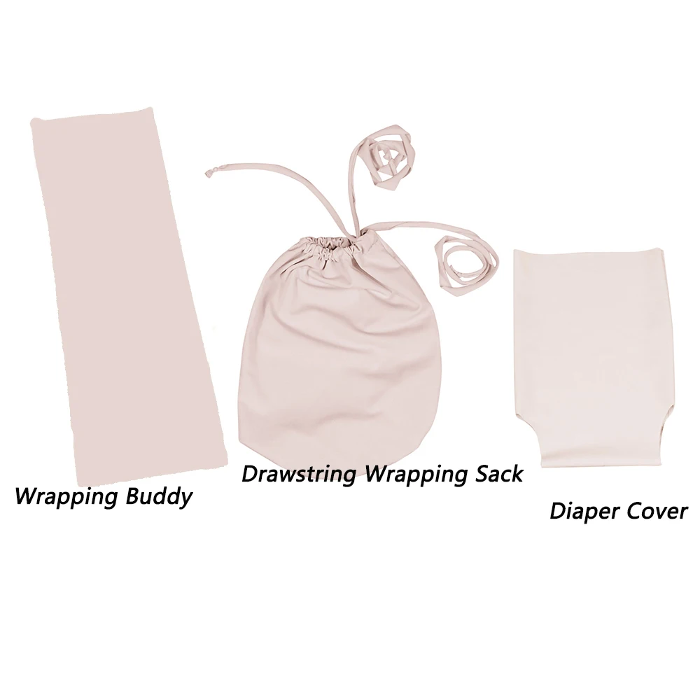 A Set Newborn Baby Easy Swaddle Wrap,Drawstring Sack,Handy Assistant Photo Shoot Prop for Little Infant Photography Accessories 3