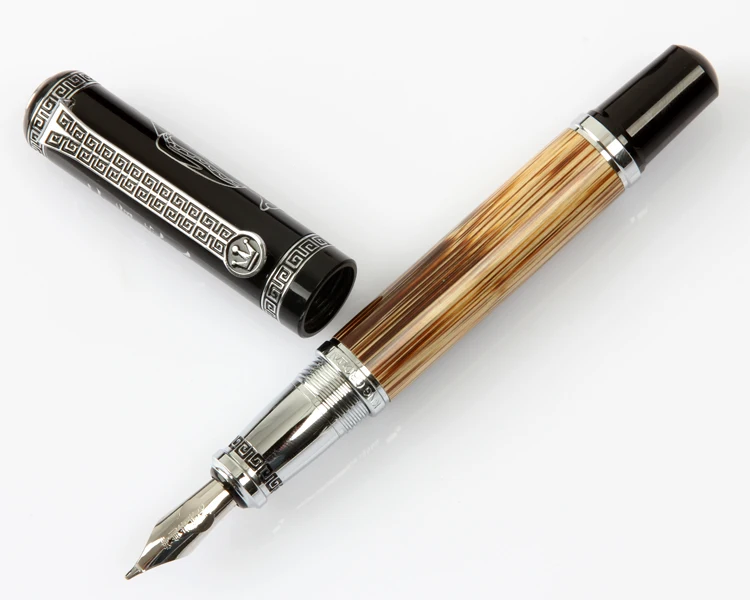 Подарочные художественные ручки Duke Confucius, 1,2 мм, изогнутый кончик, каллиграфия, перьевая ручка с бамбуковым покрытием, Подарочная коробка, изогнутое перо, чернильные ручки для рисования
