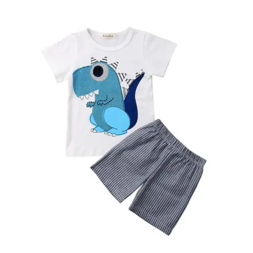 Boy Tops Short Sleeve Shorts Striped Casual 2pcs Set Clothes Baby Cute Boys Clothing Set Cotton 1-7Years