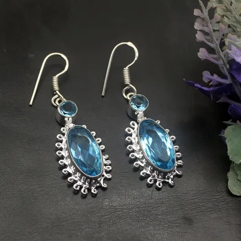 

Hermosa 49% OFF Dashing Sunny London BlueTopaz Dangle Earrings For Women 2 Inch HP169