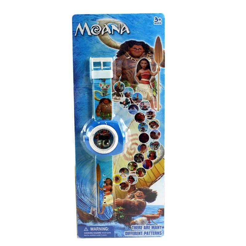 

7cm Anime Cartoon Moana Adventure Waialiki Maui Heihei Watch Projector with Original Box