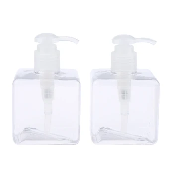 

2pcs Refillable Lotion Liquid Soap Pump Bottles, Green/Brown/Transparent