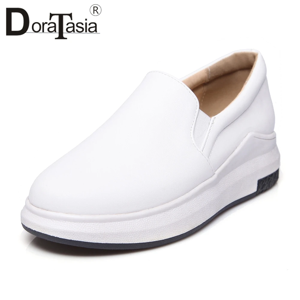

Doratasia 2018 Spring Autumn New Fashion Loafers White Sneakers Women Big Size 34-43 slip-on Platform Shoes Woman