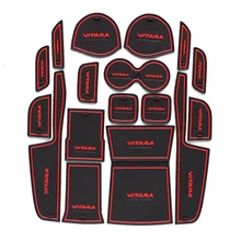 Автомобильные аксессуары подходят для Suzuki Vitara силикагель нескользящий коврик 17 шт синий красный белый светящийся Логотип наклейки внутренние коврики