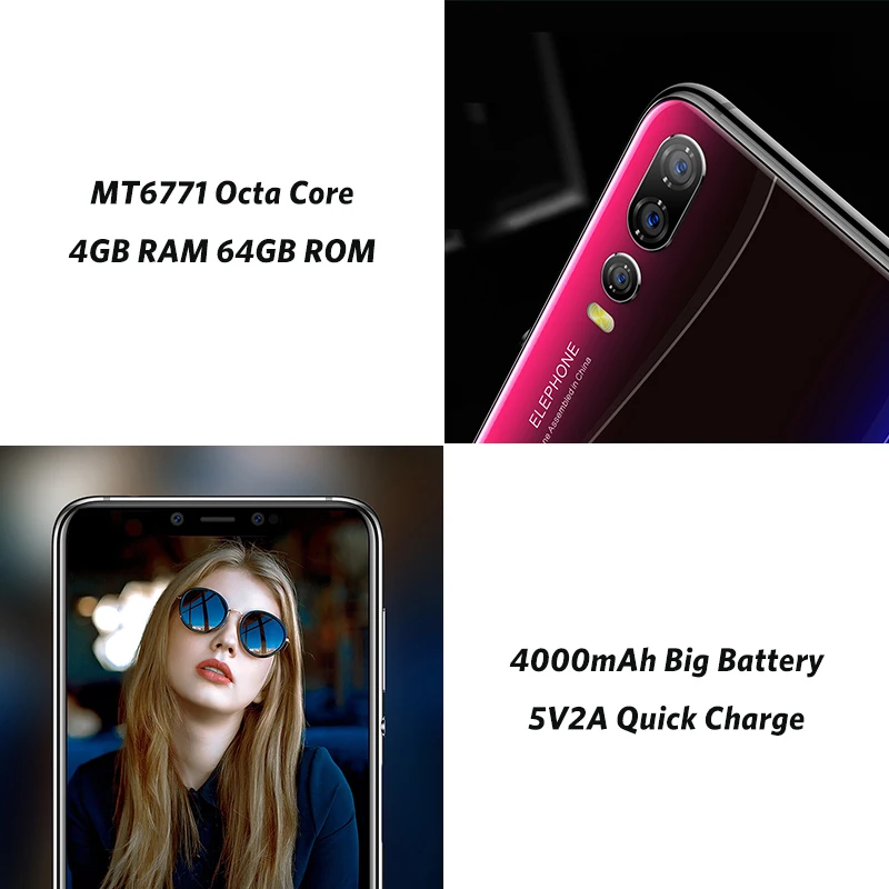 2018 original Elephone A5 smartphone P60 MT6771 Octa-Core 6,18 \