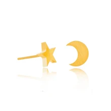 10 пар изящных украшений Асимметричная звезда и луна серьги гвоздики для женщин и мужчин подростков красивые серьги гвоздики розовое золото подарок на день рождения